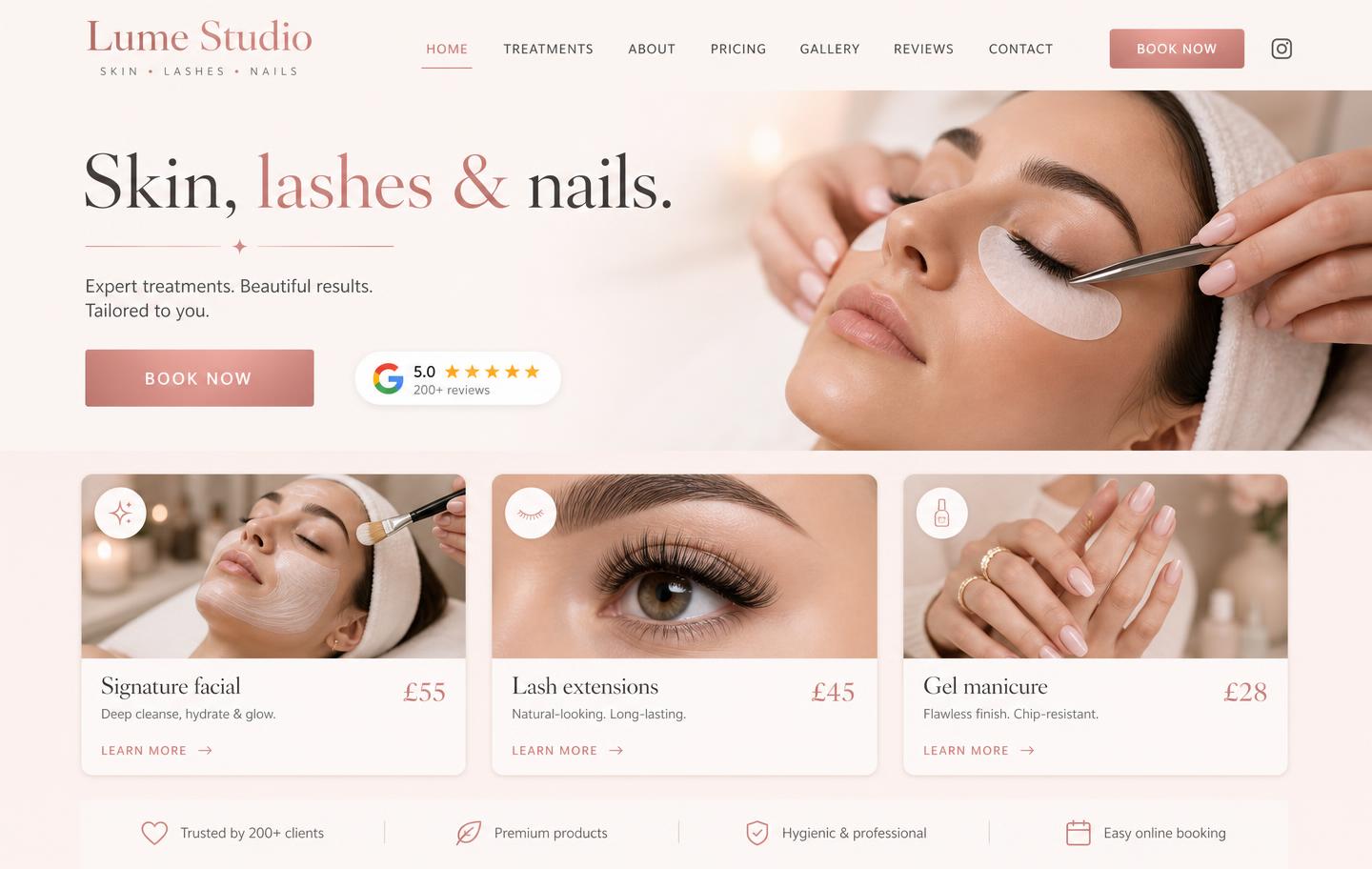 Lume Studio website preview